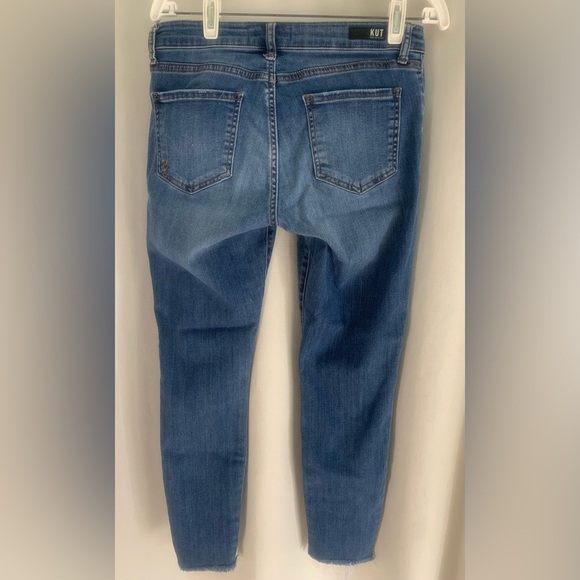 Kut From the Kloth Women's Donna Ankle Skinny Blue Jeans w/Frayed Hem; Size 6 - Picture 4 of 10